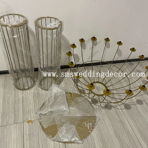 gold flower holder centerpieces